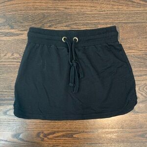 Casual Black Drawstring Skirt